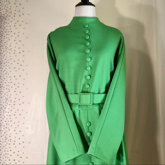 Sold!Vintage 1960’s Richard Frontman Green Dress - Picture 4 of 8